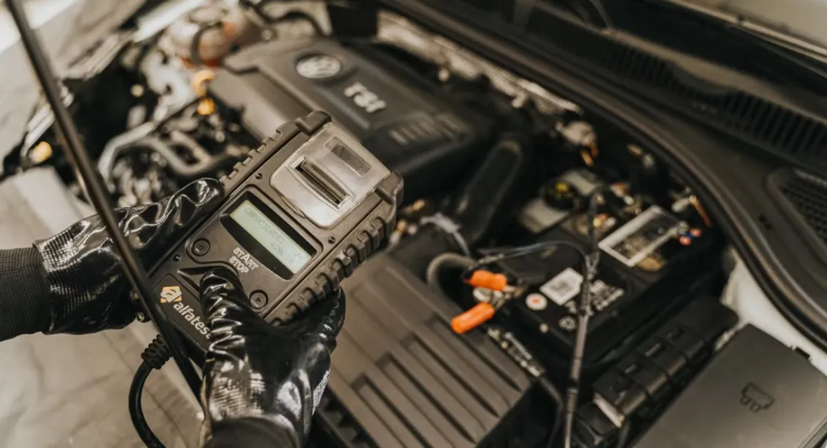 Otomobil yakıt ve motor sistemini kontrol eden servis ustası